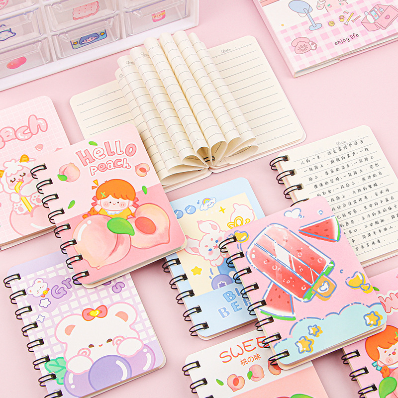 创意线圈笔记本横线内页80张空白小清新记事本透明学生简约