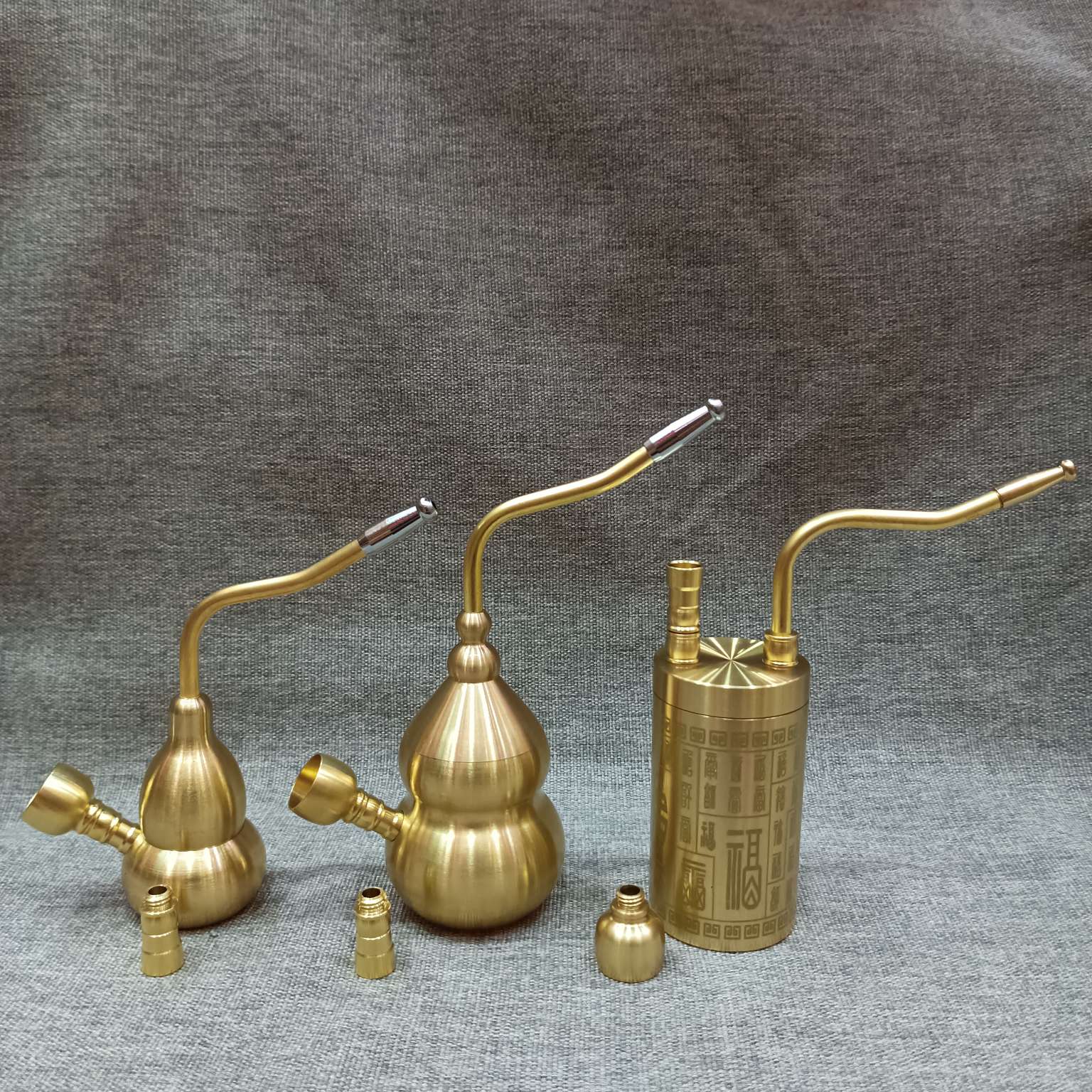 Zhonggong Craft Baifu Dual-purpose brushed water-filtering Pipe Portable hookah Specification image