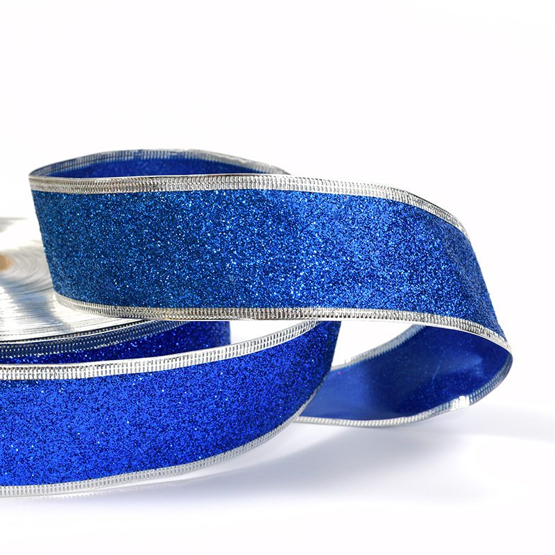 苗苗织带 厂家圣诞节撒粉带 彩色葱粉织带蛋糕彩葱带 节日礼品包装辅料批发