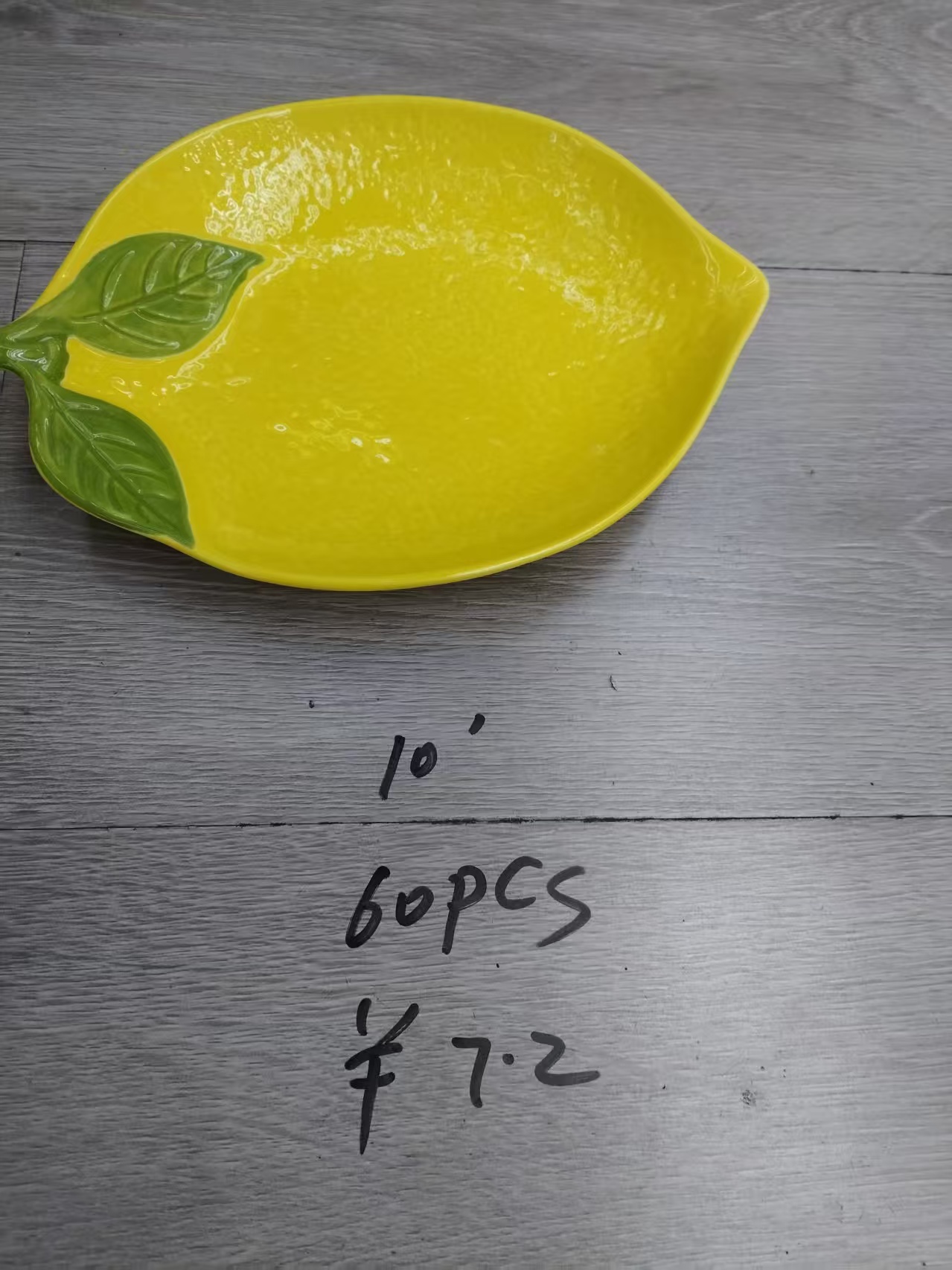 Ceramic fruit plate, ceramic lemon plate, ceramic lemon dish, 10-inch lemon plate, lemon plate Specification image