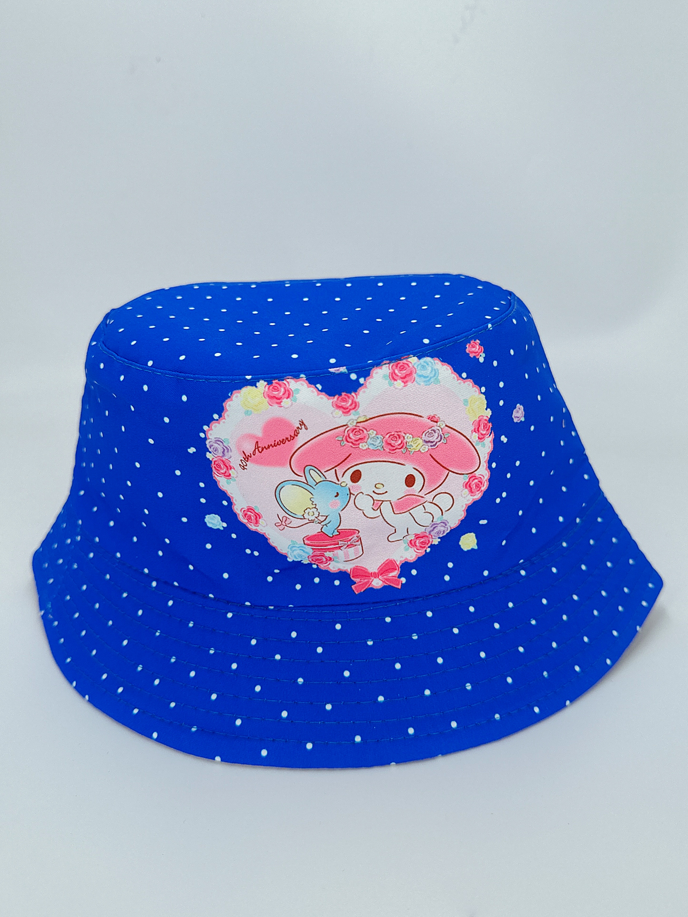 Spring and summer new cartoon heart with multiple prints, double-sided wearing fisherman's hat, cute cartoon, versatile, outdoor sun protection, foldable, easy to carry, unisplendable, pier circumference 54CM fisherman's hat details Picture