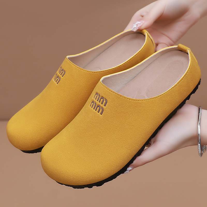 Women's half slipper summer new versatile macaron cap flat slipper breathable and not stuffy, worn as an outer single shoe Application Scenario