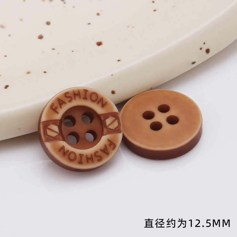 天然原木色木纽扣四眼细边圆形木头扣子DIY手缝辅料批发