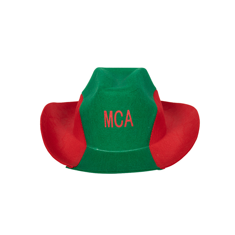 Chuangdong Flag Cross-border National Flag color-blocking hat, felt cowboy hat, Western Women 2025 felt hat, Sunshade and sun protection campaign hat customization Item Picture