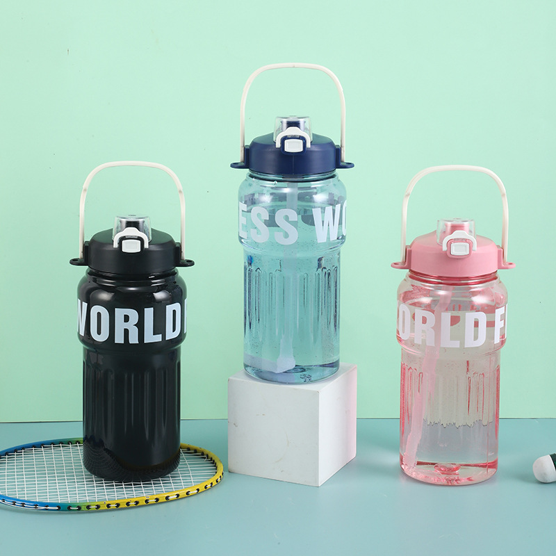 H164-HY-045 High appearance level straw water cup, large-capacity sports and fitness cup, summer portable outdoor plastic cup Specification image