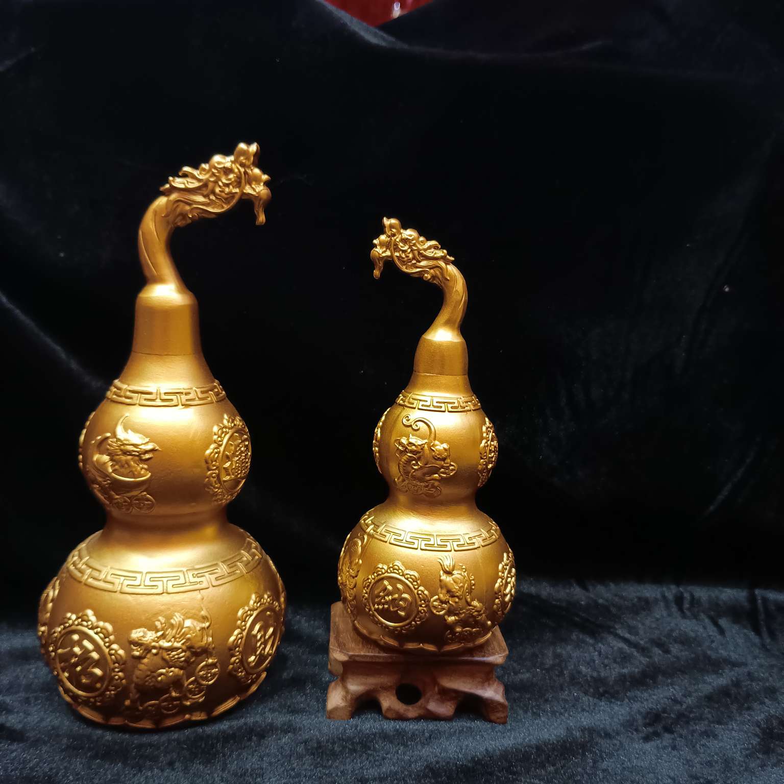 Zhonggong Craft three-dimensional dragon Head, wealth-attracting PI Xiu, gourd, copper handicrafts, desktop, living room and office ornaments details Picture
