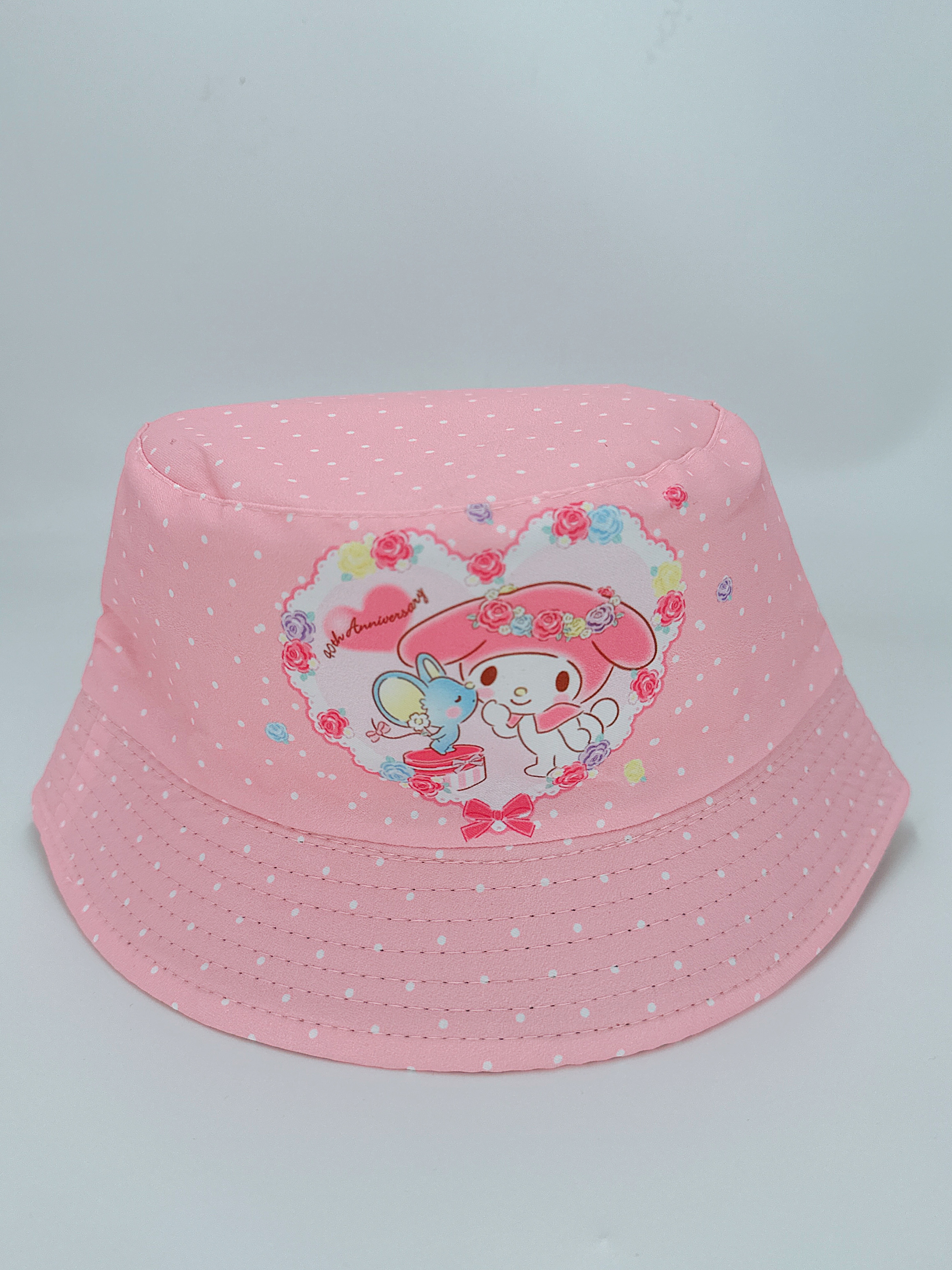 Spring and summer new cartoon heart with multiple prints, double-sided wearing fisherman's hat, cute cartoon, versatile, outdoor sun protection, foldable, easy to carry, unisplendable, pier circumference 54CM fisherman's hat full figure