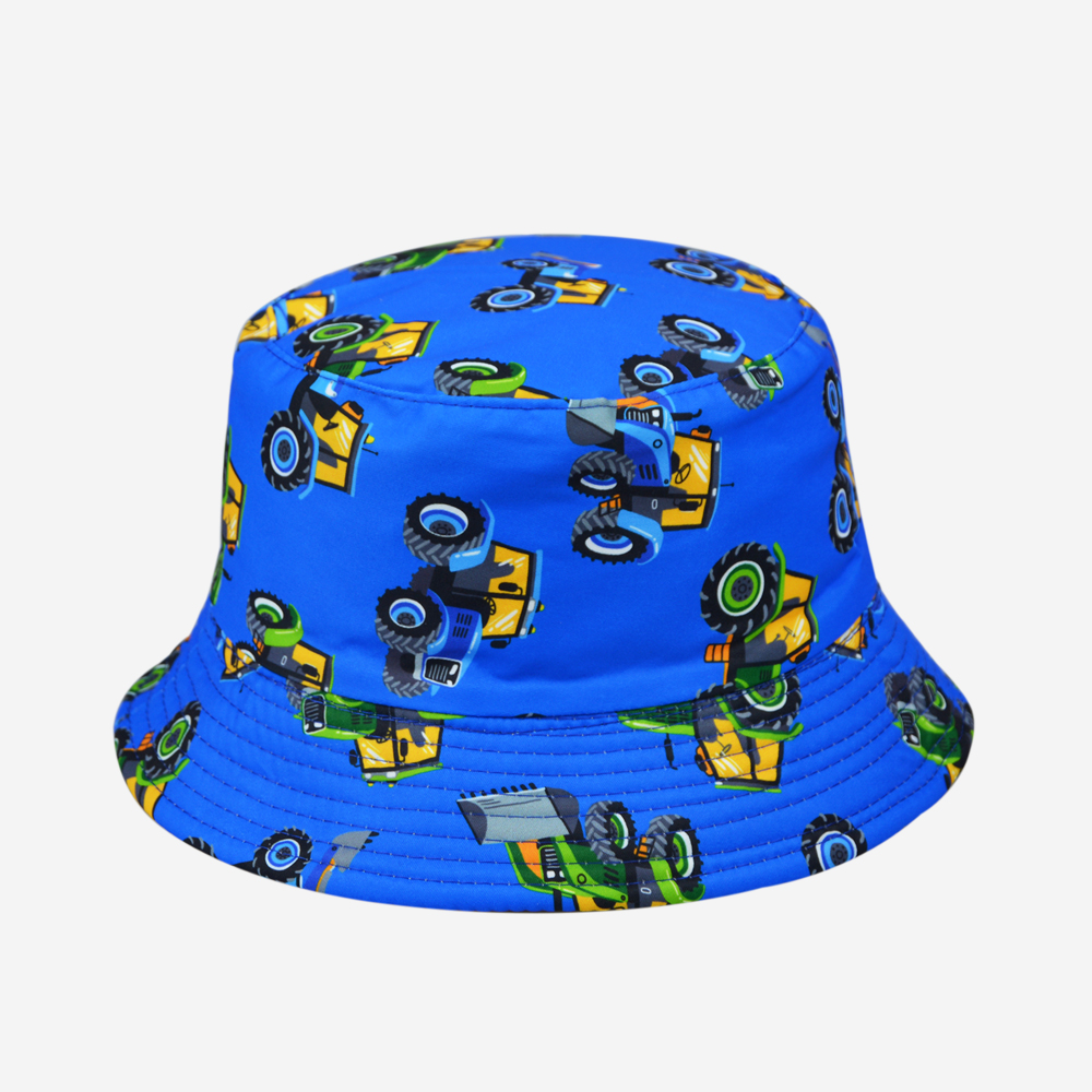 New spring and summer mini excavator, double-sided fisherman's hat, cute cartoon, versatile, outdoor sunshade and sun protection, foldable for easy carrying, unisplendour, 54CM fisherman's hat for both men and women full figure
