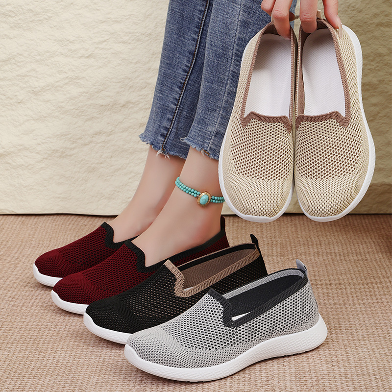 Women's summer shallow-mouthed cross-border women's shoes, single shoes, one-foot mom shoes, casual shoes, soft-soled, not tiring to the feet, flat shoes Specification drawing