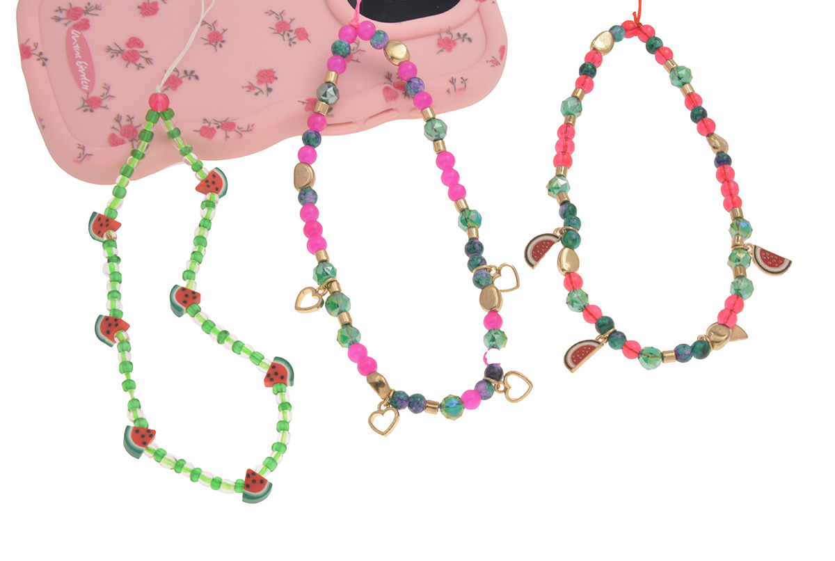 包挂/手机链女短款时尚/手机链子/萌粒手机链/手机链白底实物图