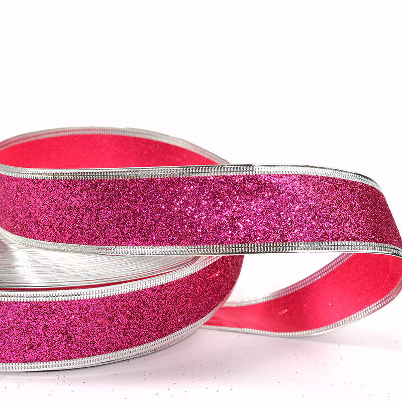 苗苗织带 圣诞节撒粉带 彩色葱粉织带蛋糕彩葱带 节日礼品包装辅料批发