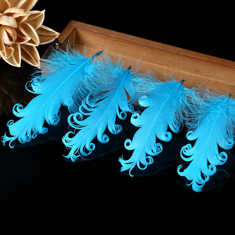 炫彩羽毛 厂家现货供应优质彩色手工卷卷羽毛 多色可选制衣装饰工艺品