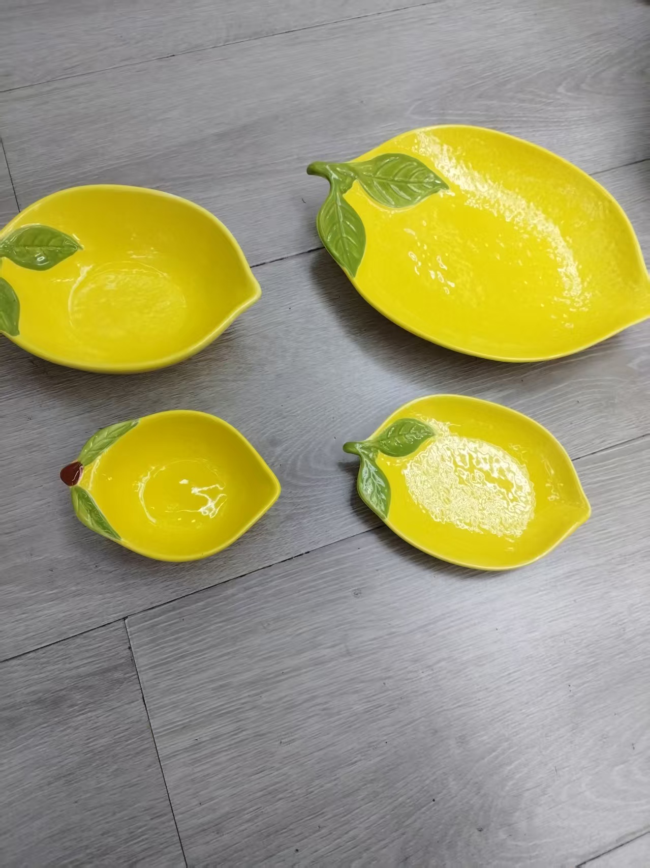 Ceramic lemon plate, ceramic fruit plate, 4.5-inch lemon small bowl, lemon bowl, seasoning bowl details Picture