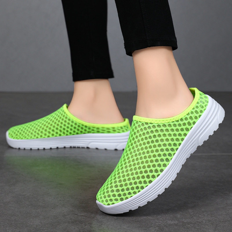 Women's shoes, slippers, cross-border large-sized breathable mesh shoes, soft-soled casual shoes that don't tiring the feet, one-step lazy shoes, consignment details Picture