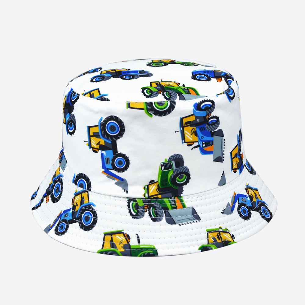 New spring and summer mini excavator, double-sided fisherman's hat, cute cartoon, versatile, outdoor sunshade and sun protection, foldable for easy carrying, unisplendour, 54CM fisherman's hat for both men and women Specification drawing
