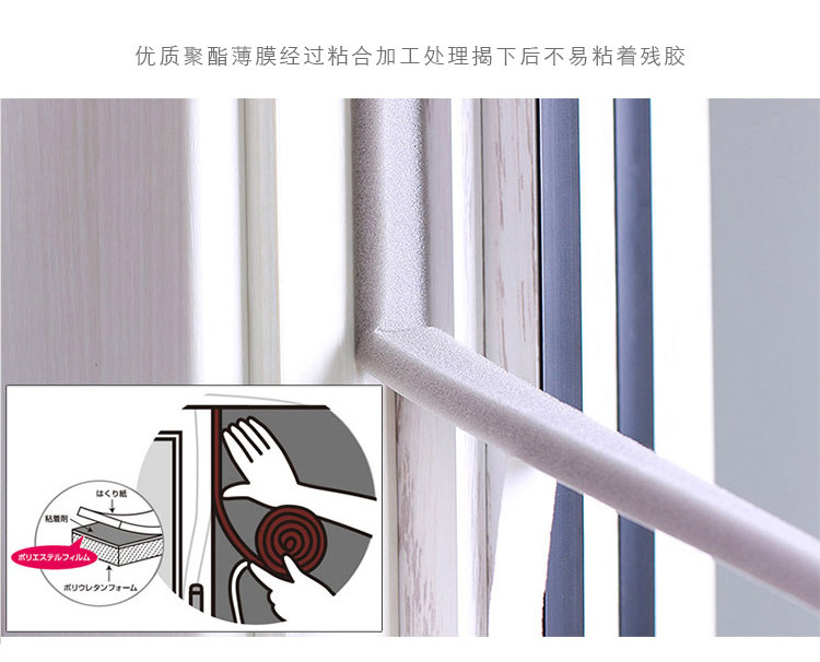 包邮！日本进口门窗防风密封条缝隙条防尘隔音胶条宽幅防撞贴软胶详情11