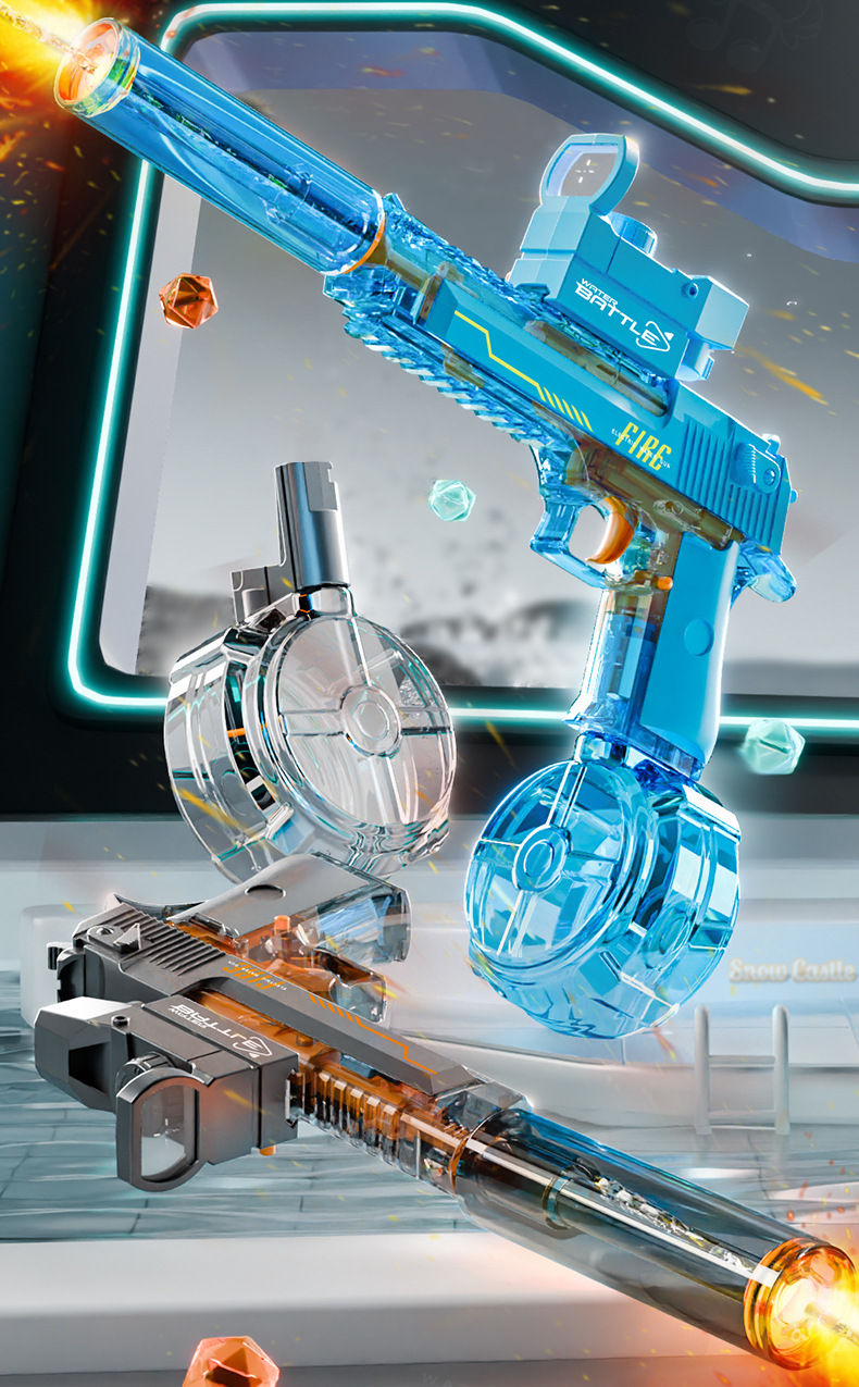 跨境新款沙鹰电动连发水枪大容量双模式泼水节户外戏水玩具水枪详情4