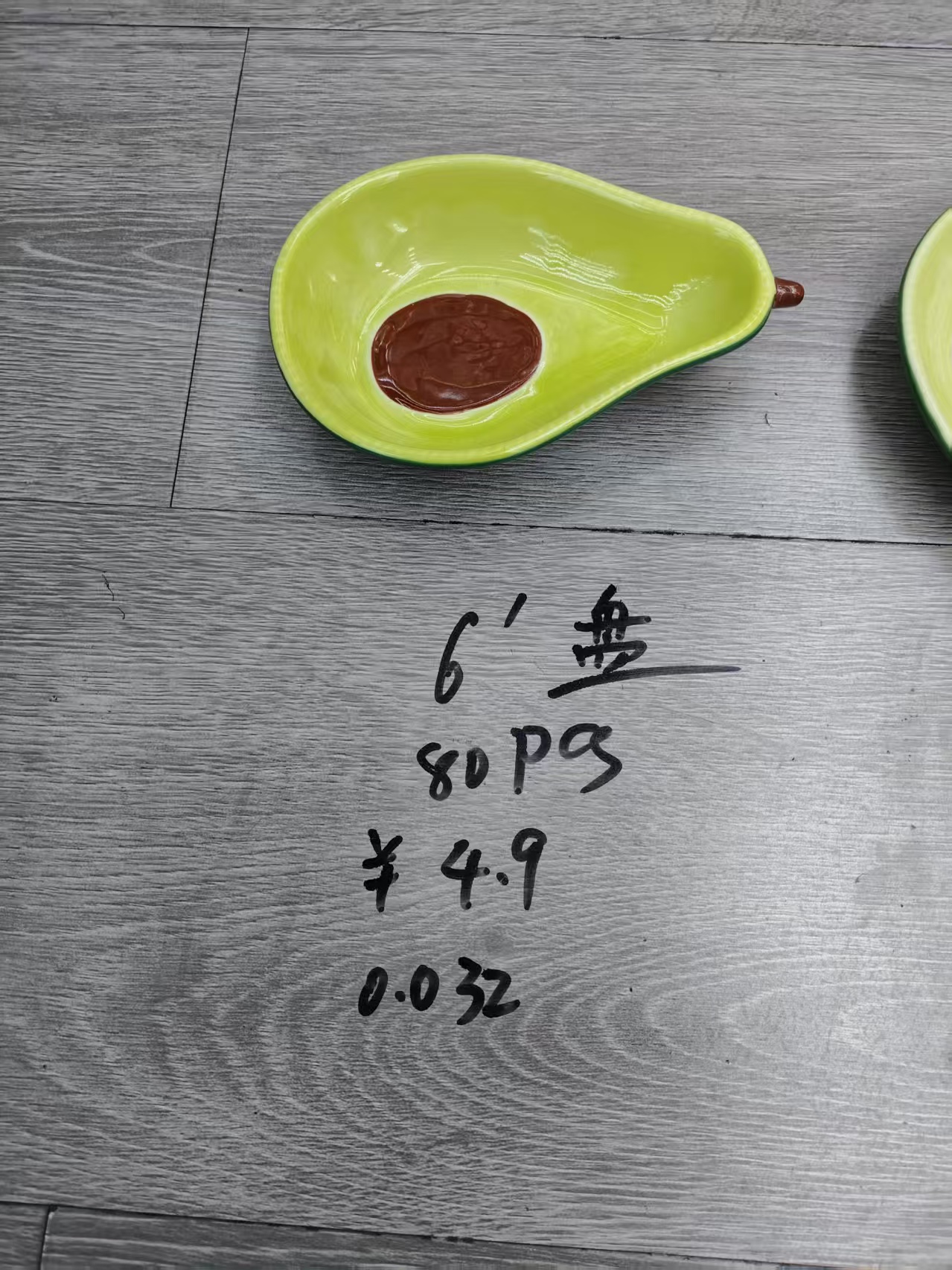 Ceramic avocado plate, ceramic fruit plate, 6-inch ceramic avocado plate details Picture