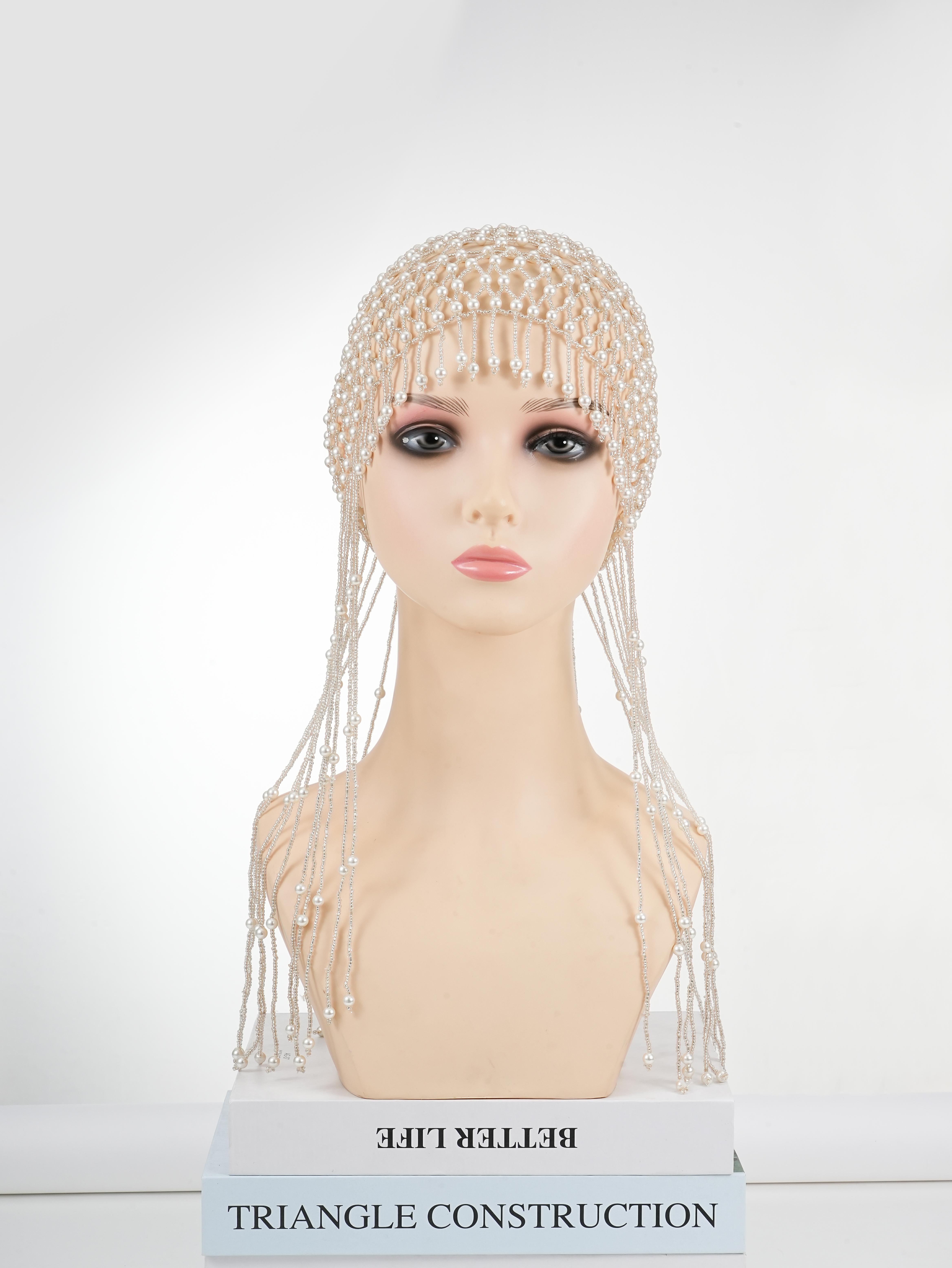 民族风珍珠帽子  手工编制  肚皮舞配饰