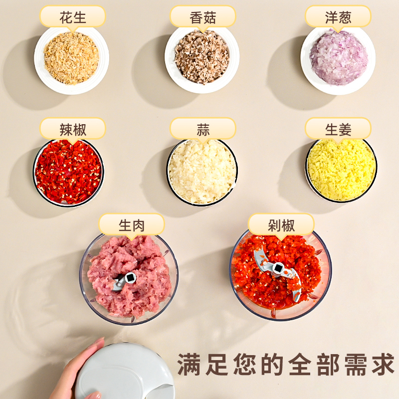 蒜钵/捣蒜器/剥蒜/陶瓷/手动绞肉器细节图