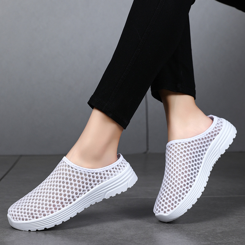 Women's shoes, slippers, cross-border large-sized breathable mesh shoes, soft-soled casual shoes that don't tiring the feet, one-step lazy shoes, consignment Application Scenario