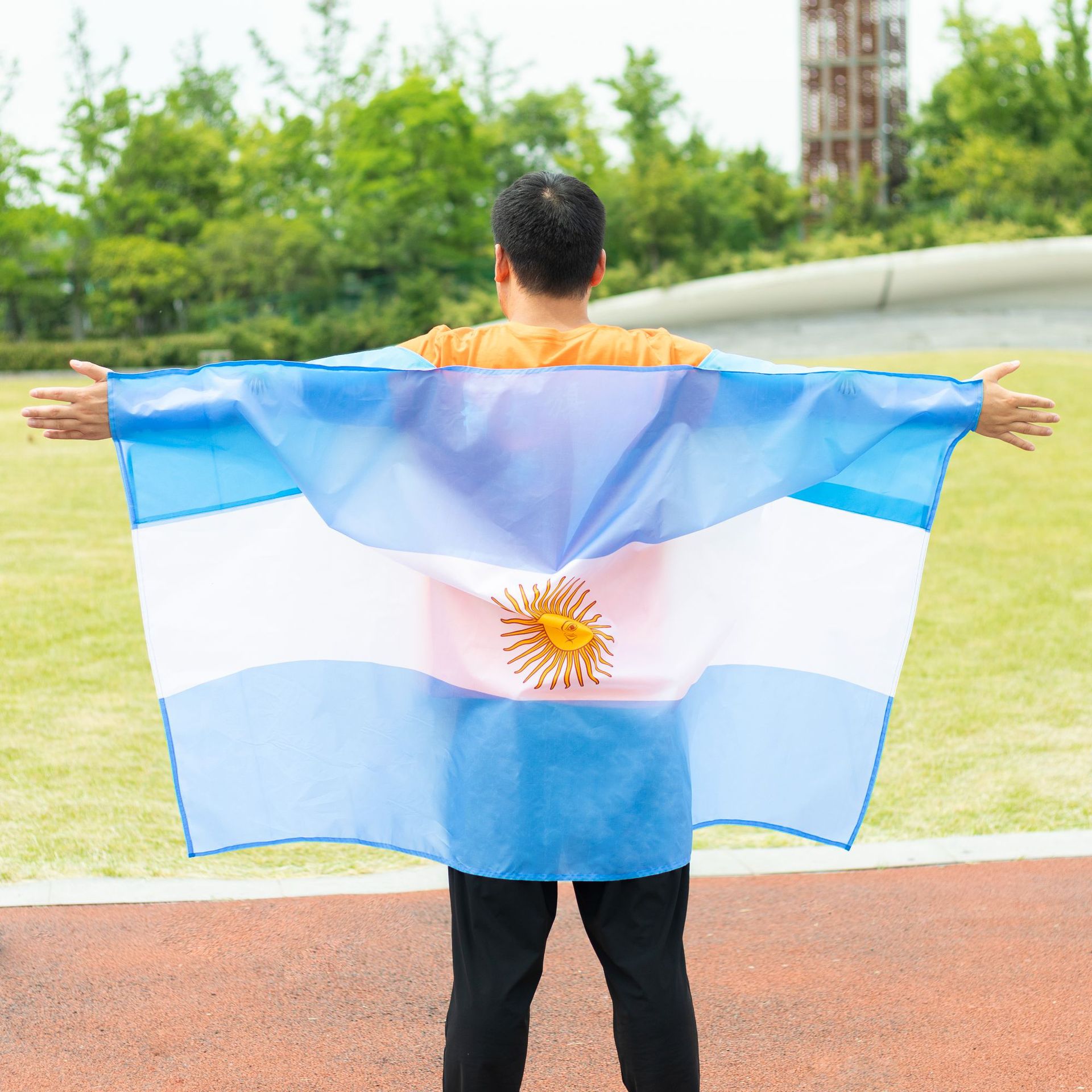 Chuangdong flag with cuffs and a shawl flag, the World Cup flag of the United States, Canada and Mexico, polyester digital printed Mexican flag, fan cheering products Specification image