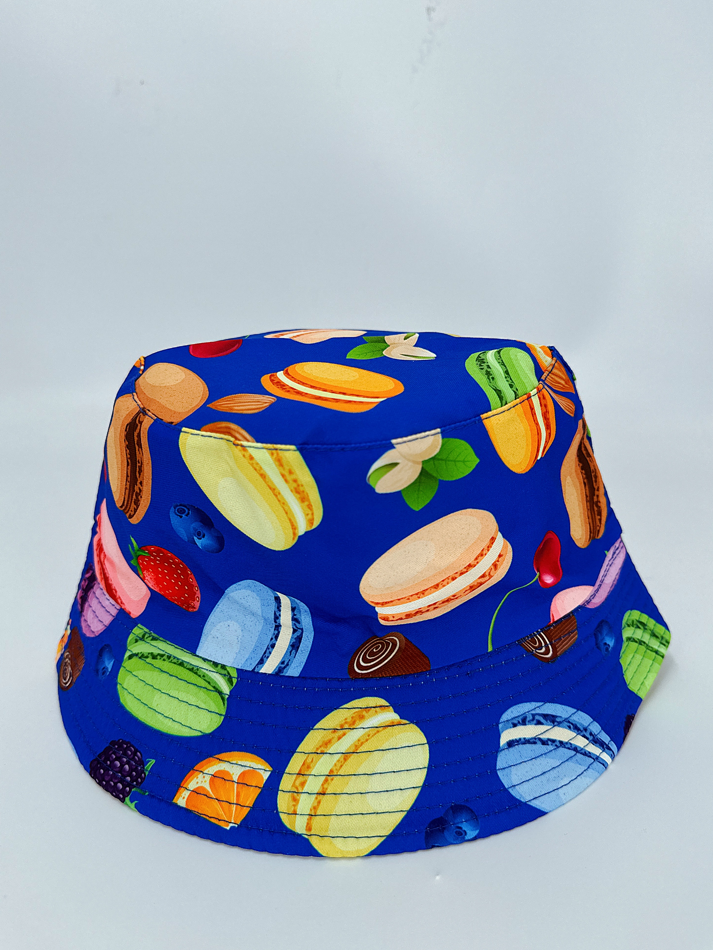 Spring and summer new Hamburg multi-printed double-sided fisherman's hat, cute cartoon, versatile, outdoor sun protection and sun protection, foldable for easy carrying, unisply-style, both pier circumference 54CM fisherman's hat Specification drawing