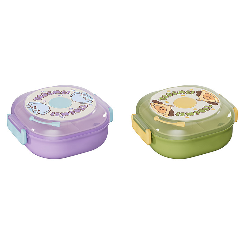 Customized cartoon lunch box, children's multi-layered bento box, compartments with sauce box, food-grade lunch box for primary school students Application Scenario