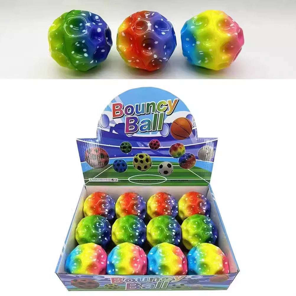 pu elastic ball, hole ball, moon stone ball, moon pressure relief ball, rubber ball, 7 cm diameter, high rebound toy Specification drawing