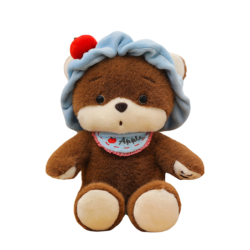 New Apple headband, bear doll, plush toy, girl sleeping pillow, birthday gift, soft and cute wholesale Item Picture