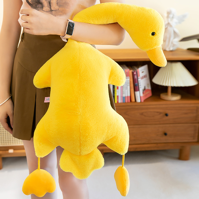 Cross-border plush toy figurines, croaking little duck dolls for export, cute duck pillows, and big white goose figurines details Picture