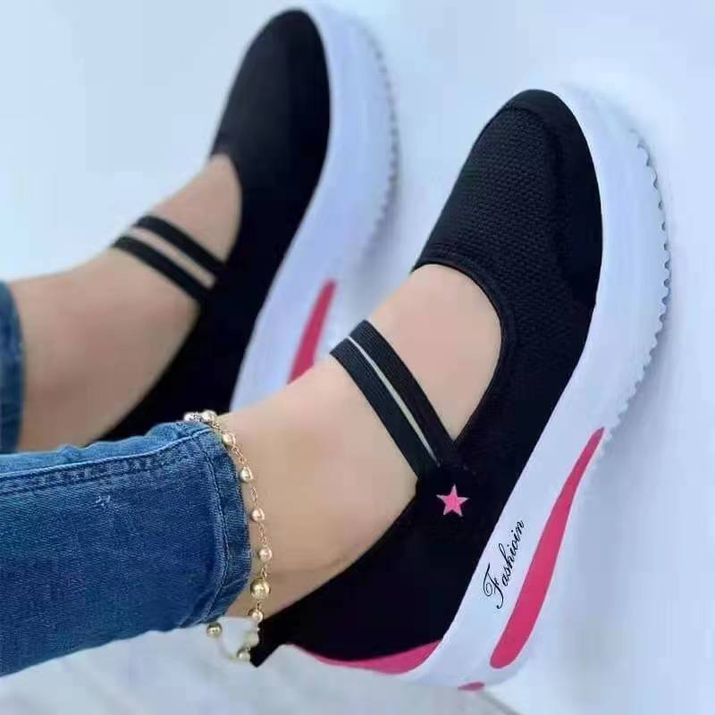Aliexpress 2024 Summer New canvas textile solid color daily wear low-top black wedge heel round toe single shoe in stock Specification drawing