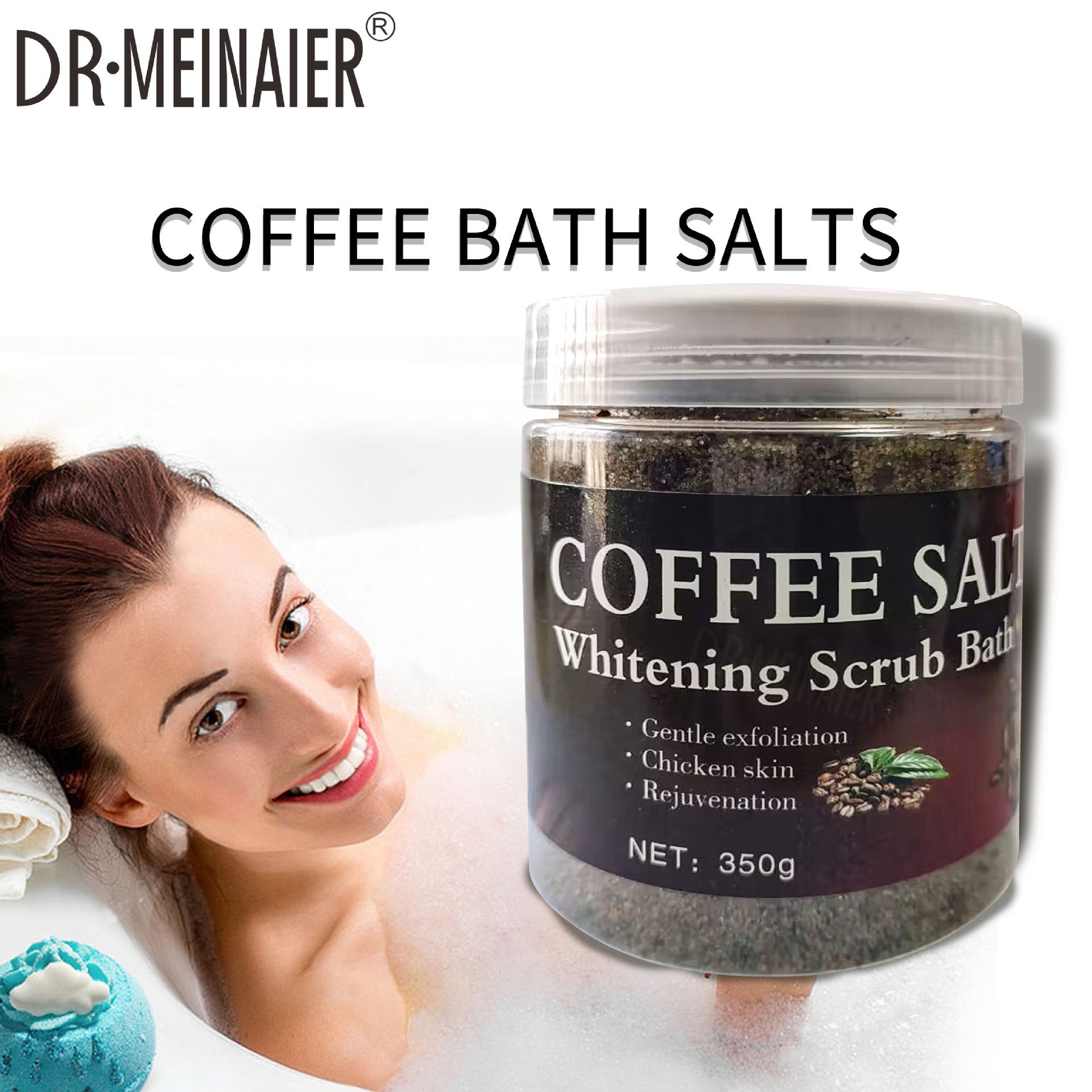 Cross-border exclusive Coffee Scrub bath salt, Sea salt Deep cleansing, Exfoliating scrub bath Coffee Scrub full figure