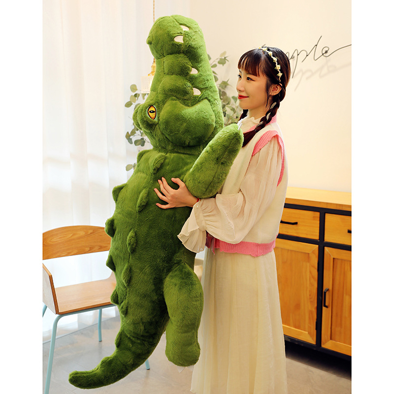 Simulated crocodile throw pillow, plush toy, girl bed sleeping companion doll, night market street stall doll, children's birthday gift Specification drawing