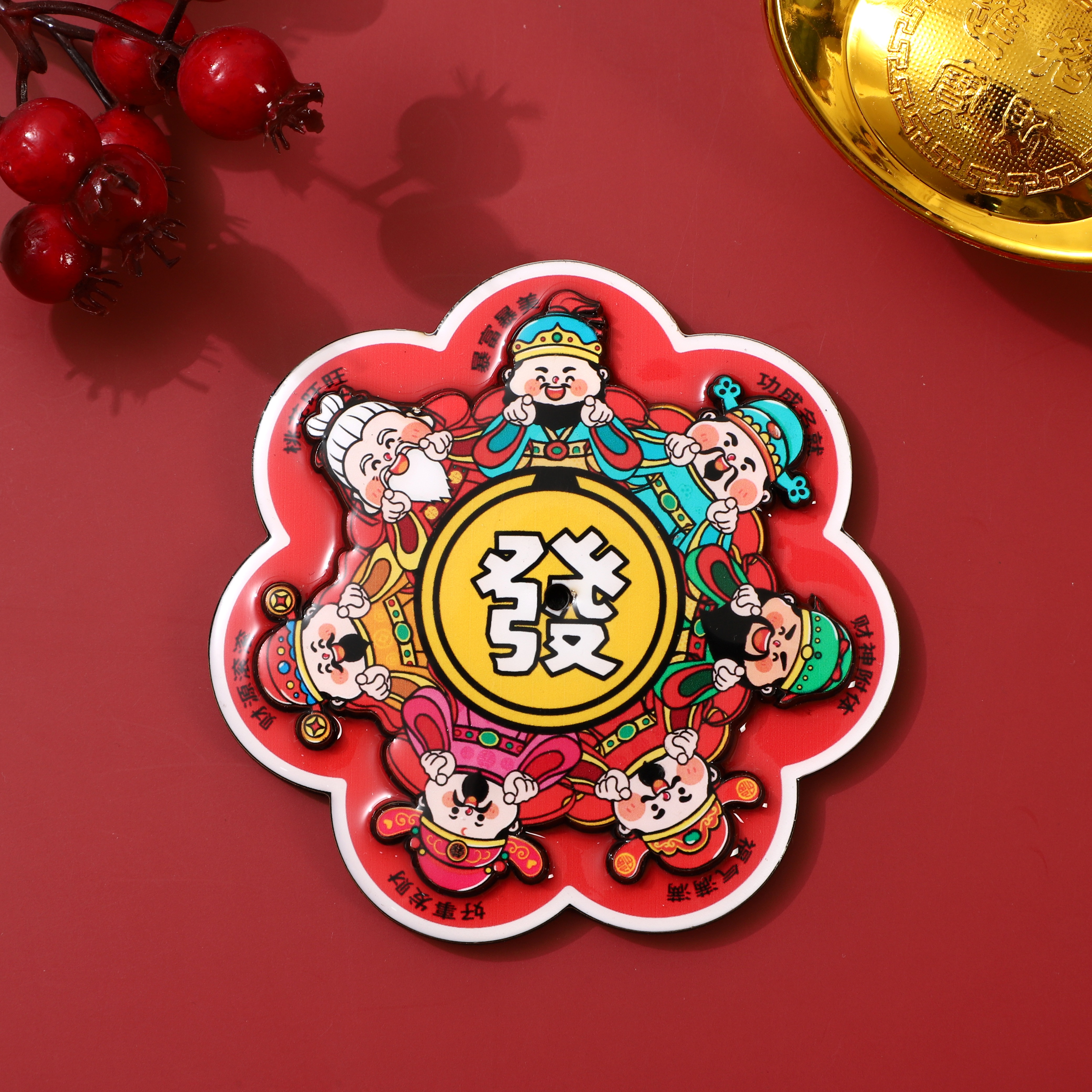 "National Trend cartoon God of Wealth fridge magnet Creative Princess Please Get Rich Fridge magnet New Year Decoration fridge magnet. Item Picture