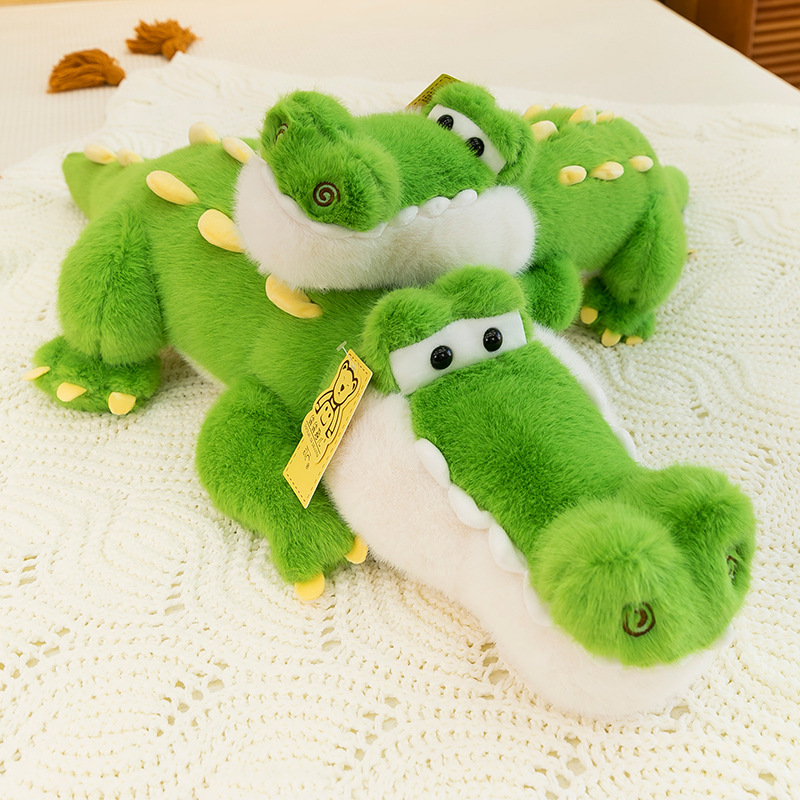 Creative cartoon Papa crocodile plush toy doll, cute crocodile male and female sleeping pillow doll gift full figure