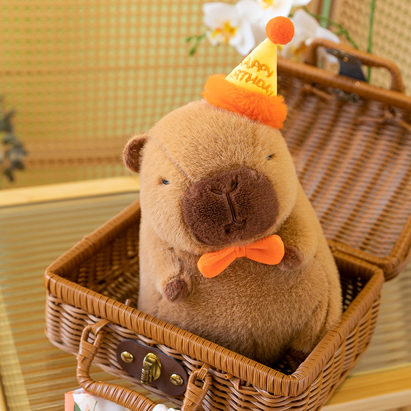 The new cross-border top hat version of Capibara plush toy, cute water guinea pig claw machine doll, is in stock details Picture