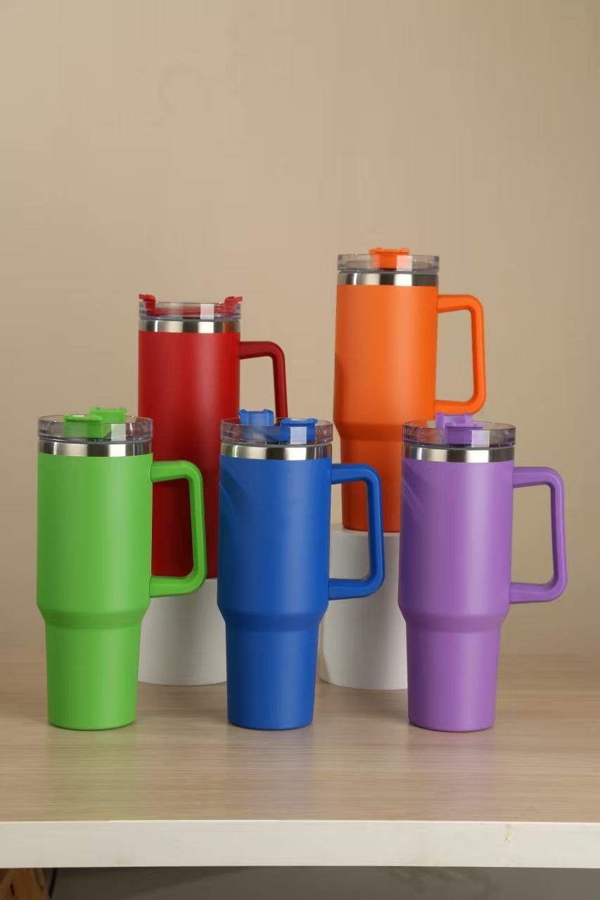 40oz car cup, first-generation 304 stainless steel insulated cup, large-capacity ice cup, portable straw insulated cup Specification image