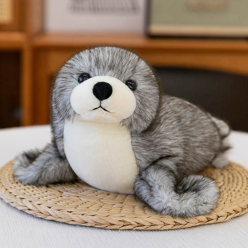 Authentic simulation cute sea lion figurines, zoo cute sea lion dolls, children's plush toys, birthday gifts Specification drawing