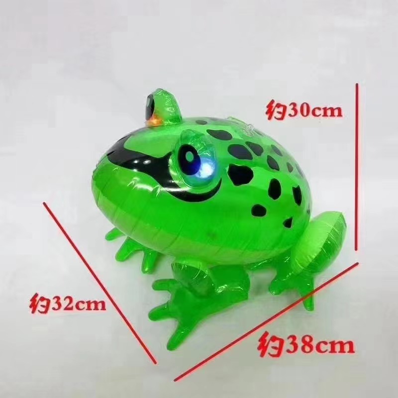 Wholesale PVC light-emitting inflatable toys, popular frog children's toys, large elastic frog balloons for night markets details Picture