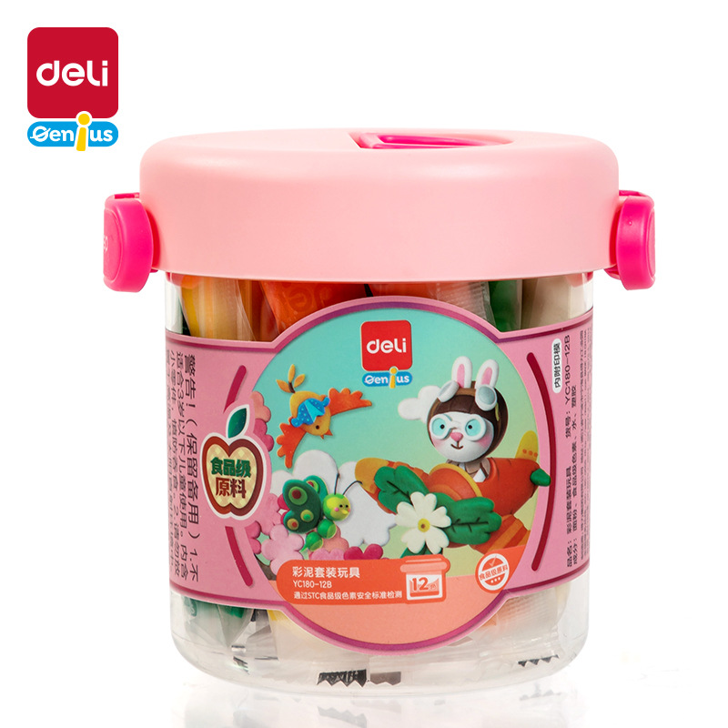 Deli Color Clay Children's food-grade ultra-light clay, a 24-color clay toy specially designed for primary school students in kindergartens, is non-sticky to the hands Item Picture