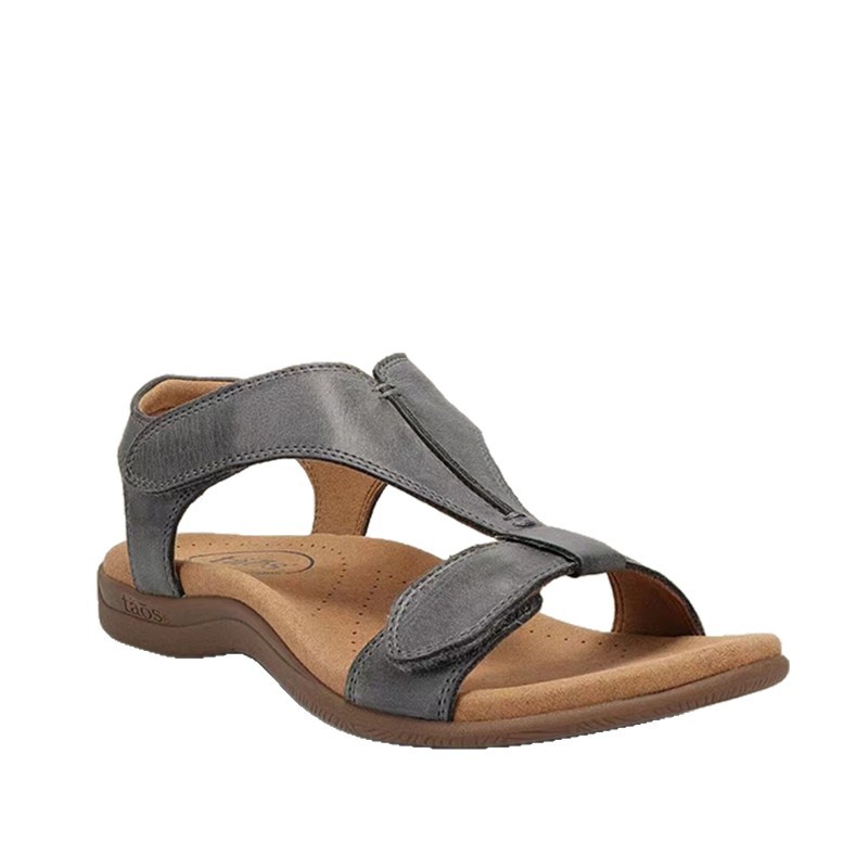 Aliexpress Women's 2025 Summer flat Velcro one-strap lightweight vacation beach sandals Item Picture