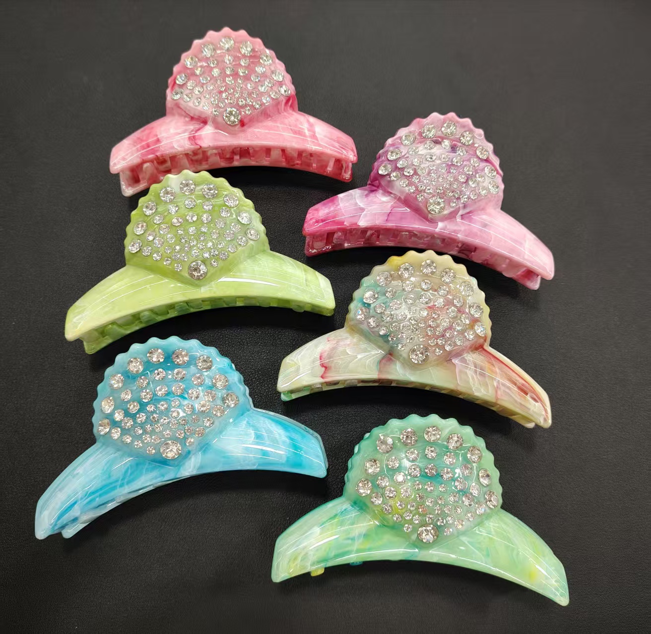 发夹/抓夹/醋酸发饰/发饰/滴油白底实物图