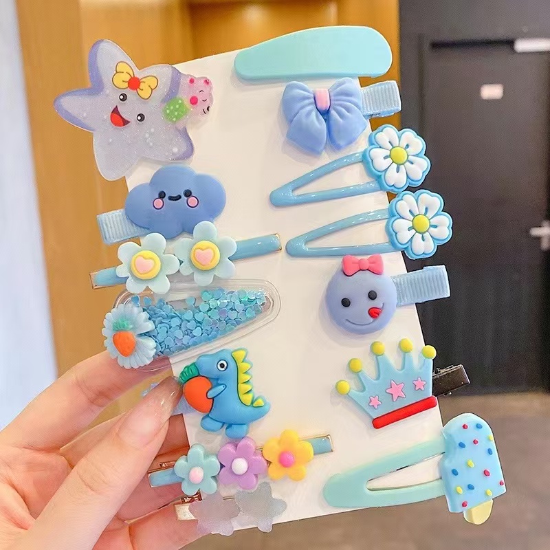 A 14-piece set of children's hair ties that won't hurt hair and look stylish. Girls can wear good hair bands and headwear. Girls can tie their hair in a ponytail with rubber bands details Picture