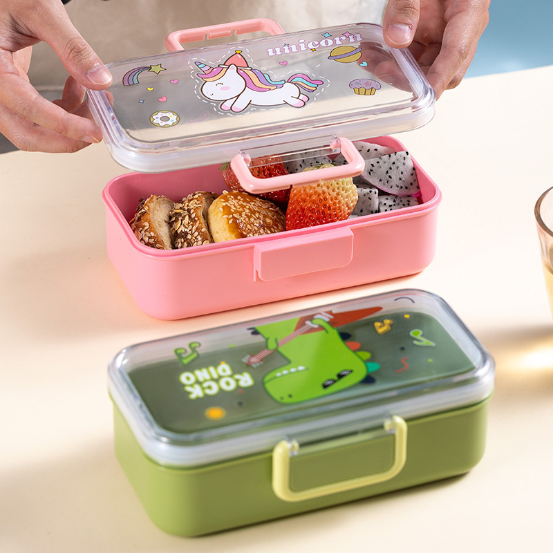 Hot-selling lunch boxes, children's cartoon lunch boxes, microwave-safe plastic lunch boxes