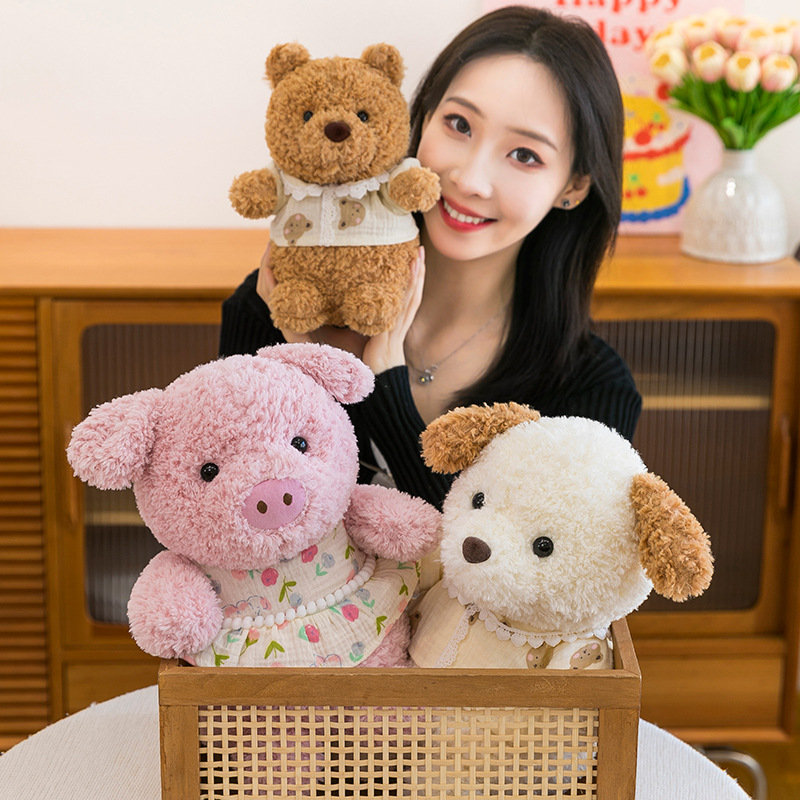 Internet-famous goodnight pajamas, little pig soothing dolls, cute little rabbits, plush toys, children's sleeping dolls as gifts details Picture
