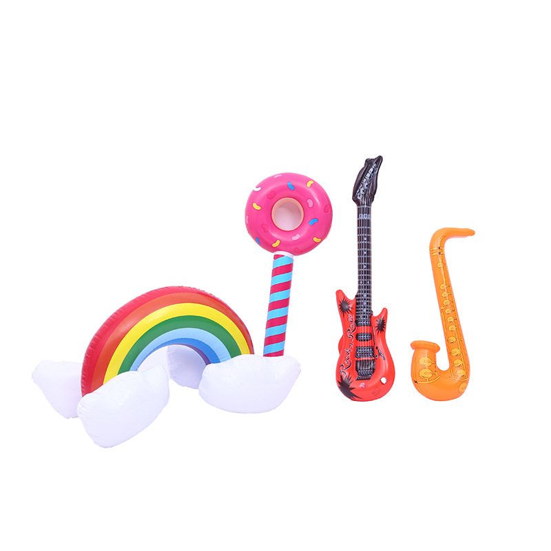 Wholesale of PVC inflatable toys, simulated inflatable cartoon seven-color rainbow cloud flower stage decorations from street stalls details Picture