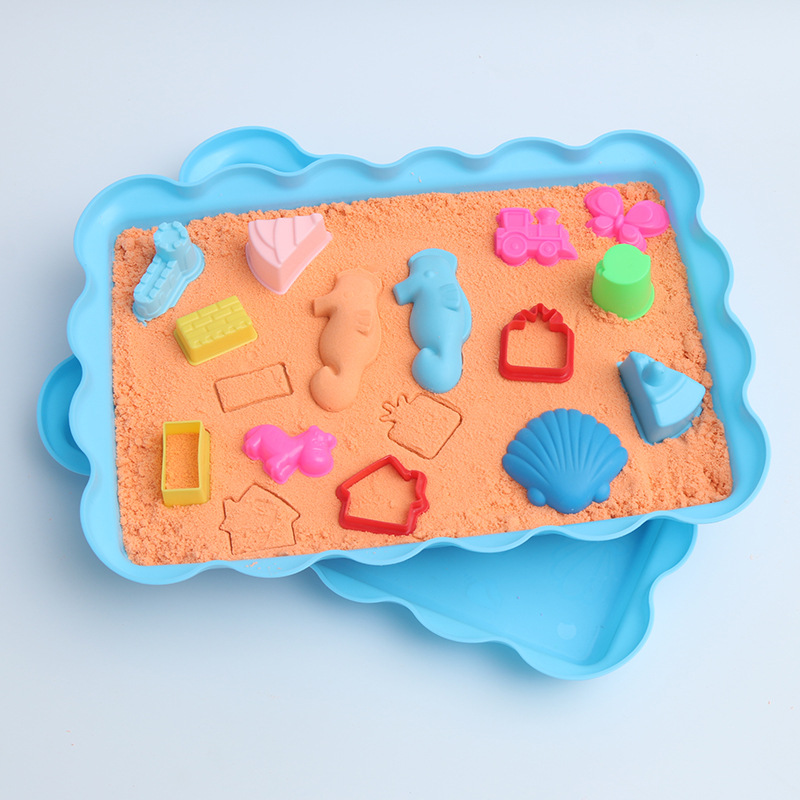 Cross-border supply space toys, plastic sand tables, sand pits, children's toys, storage plastic boxes, plates, lace sand tables full figure