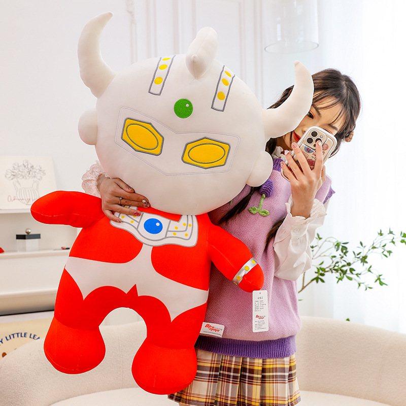 Authentic Ultraman figurine, first-generation Taro doll, plush toy, children's gift, sleeping comfort doll pillow details Picture