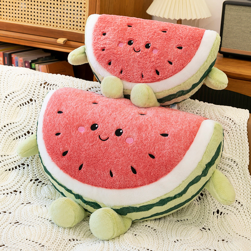 Cartoon watermelon throw pillow, plush toy doll, watermelon doll, girl's companion and soothing doll, birthday gift Specification drawing